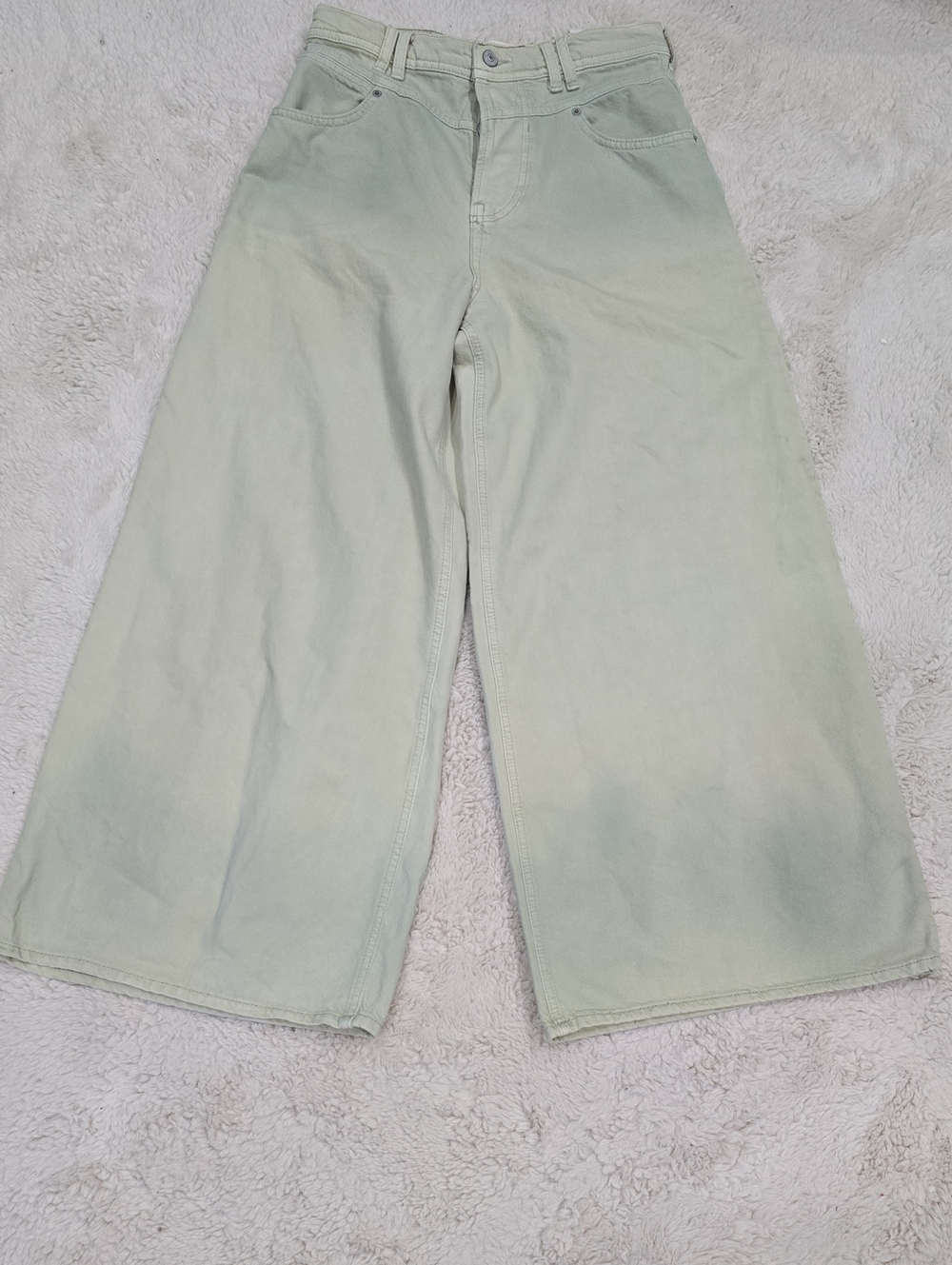 We The Free Wide Leg Jeans in Pale Mint Green